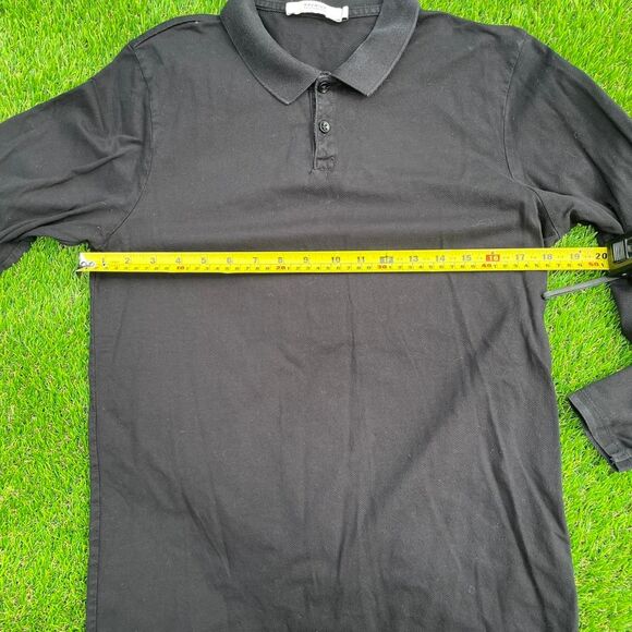 Premium Jack & Jones black long sleeve polo shirt 100% cotton - Picture 5 of 7